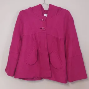 Cato Wool Blend Hooded Two Button Peacoat Berry Pink XL
