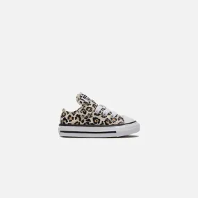 Converse Toddler Chuck Taylor All Star 1V Leopard Print Ox - Black / Driftwood / Light Fawn