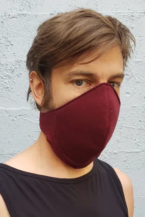 Five and Diamond Winter Velcro Dust Mask - maroon
