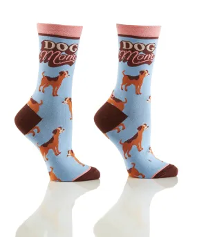 "Dog Mom" Cotton Dress Crew Socks by YO Sox - Medium
